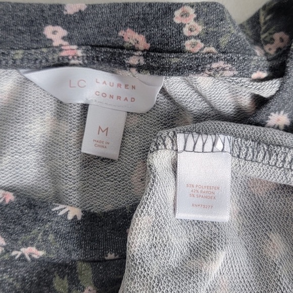 Lauren Conrad soft blue floral & heather tan tops bundle - Picture 5 of 6